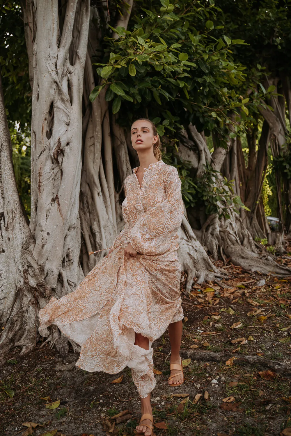 NEA DRESS - ANIMAL SAND