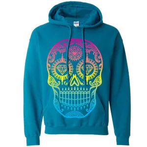 Neon Diamond Eyes Smiling Sugar Skull Sweatshirt Hoodie