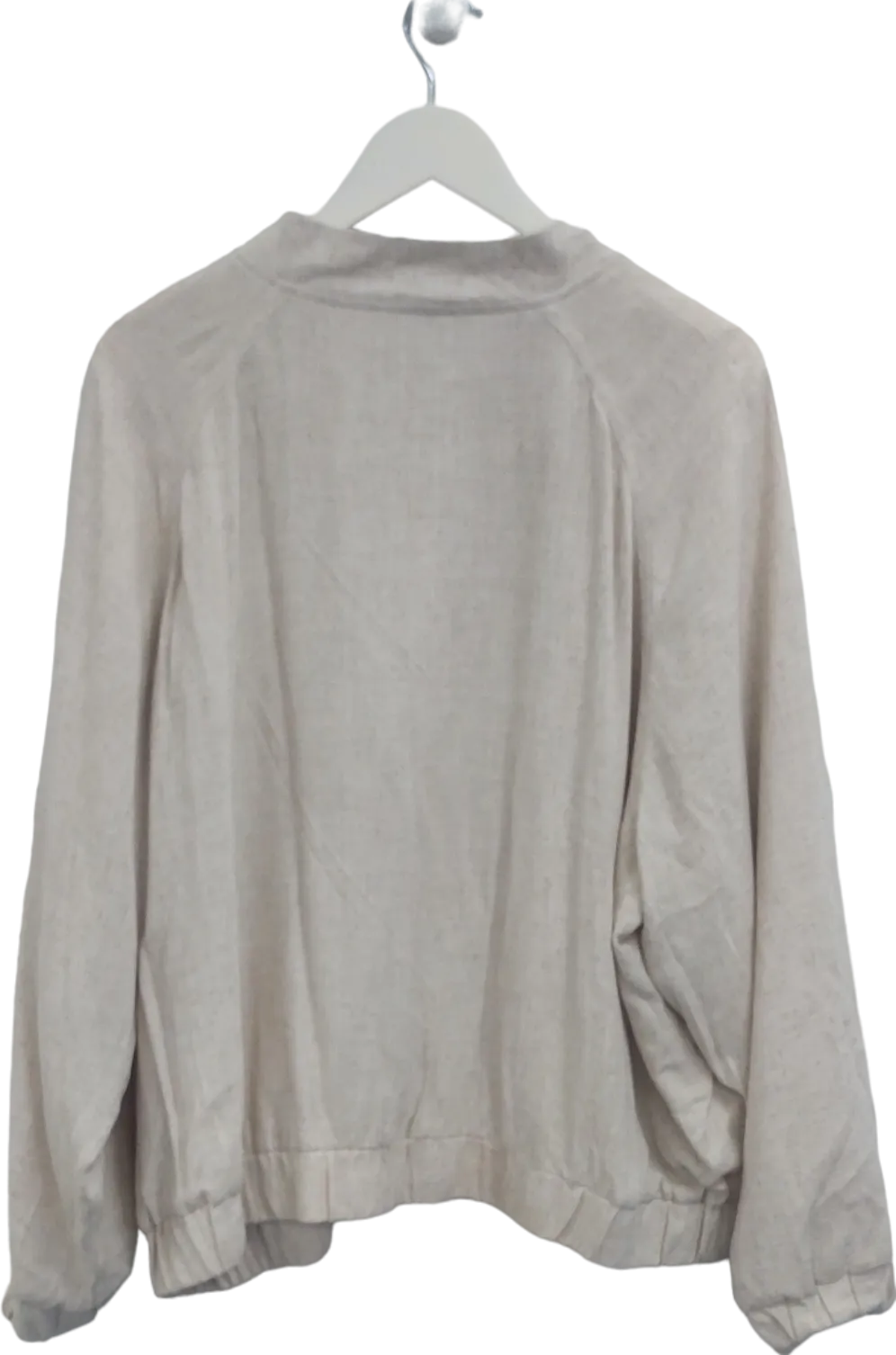 New Look Beige Linen Look Bomber Jacket UK 22