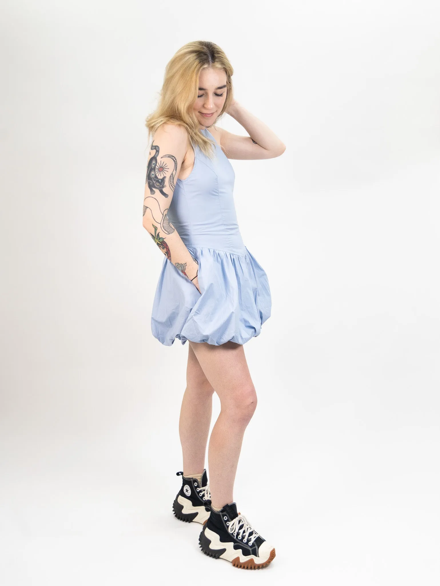 Nia Tamara Dress - Stone Blue