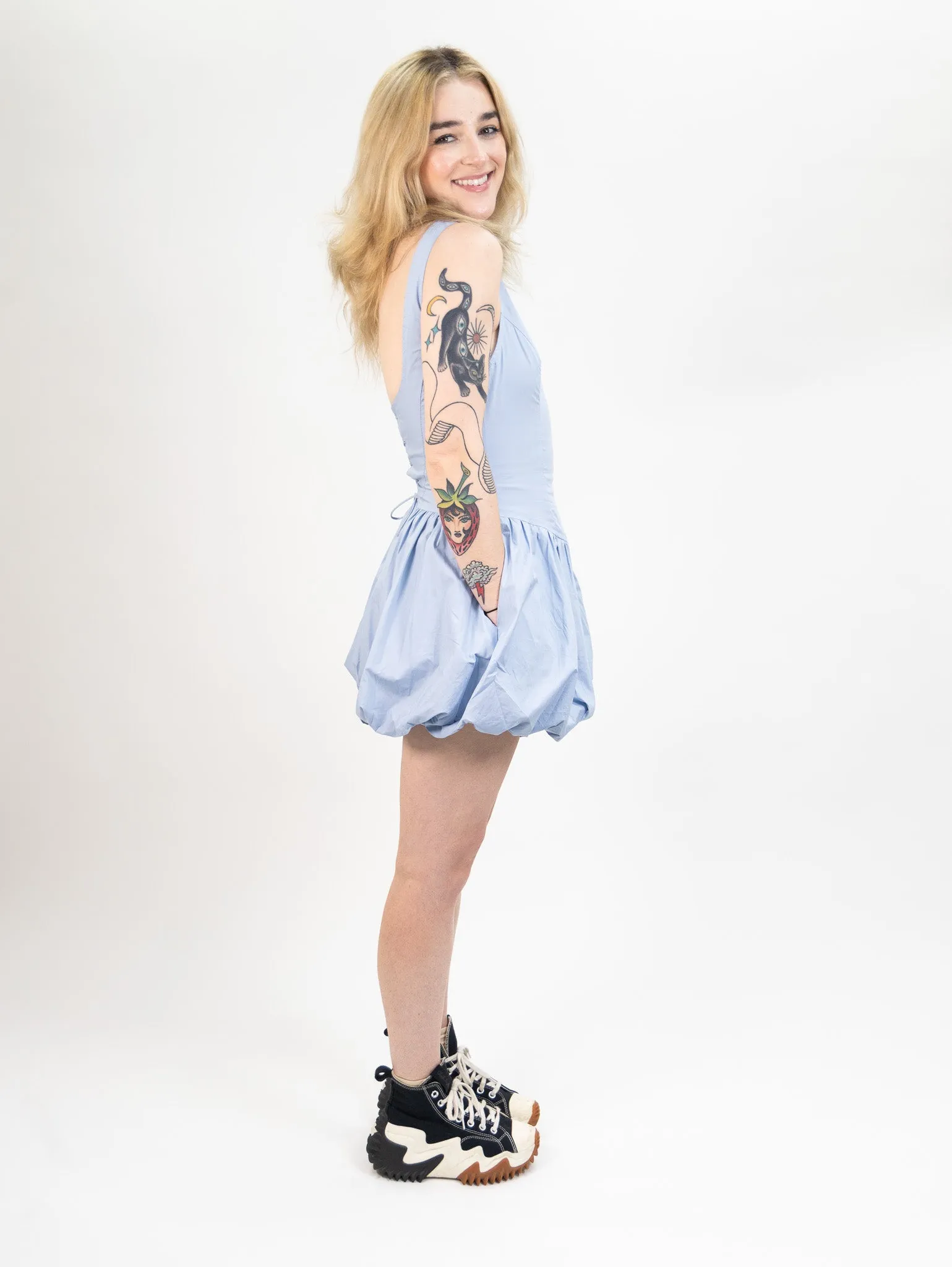 Nia Tamara Dress - Stone Blue