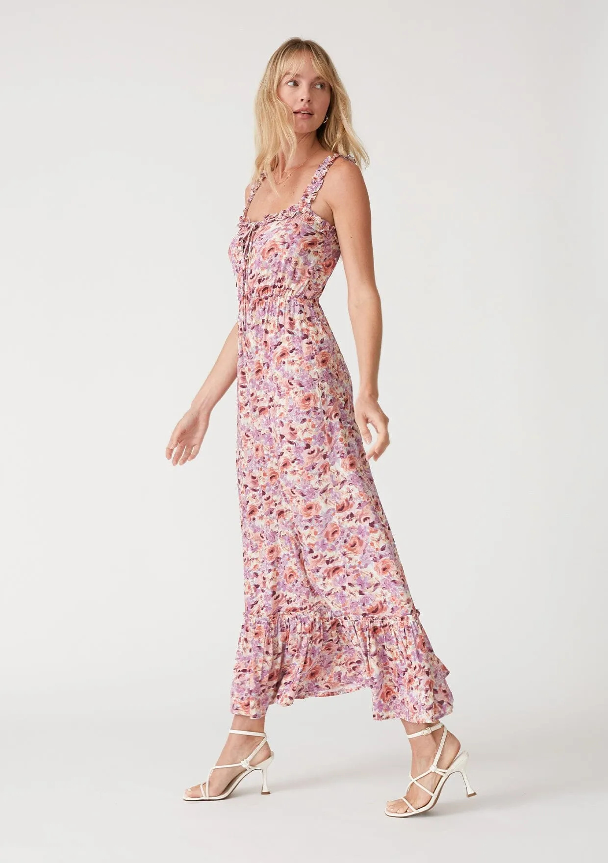 Nicolette Lace-Up Maxi Dress