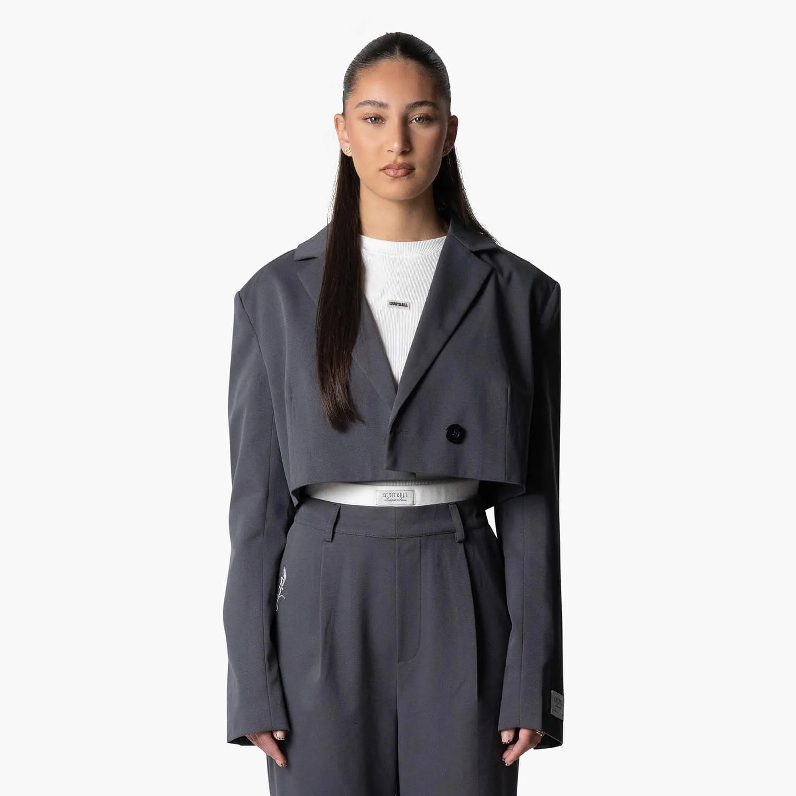 NINA CROPPED BLAZER | GREY