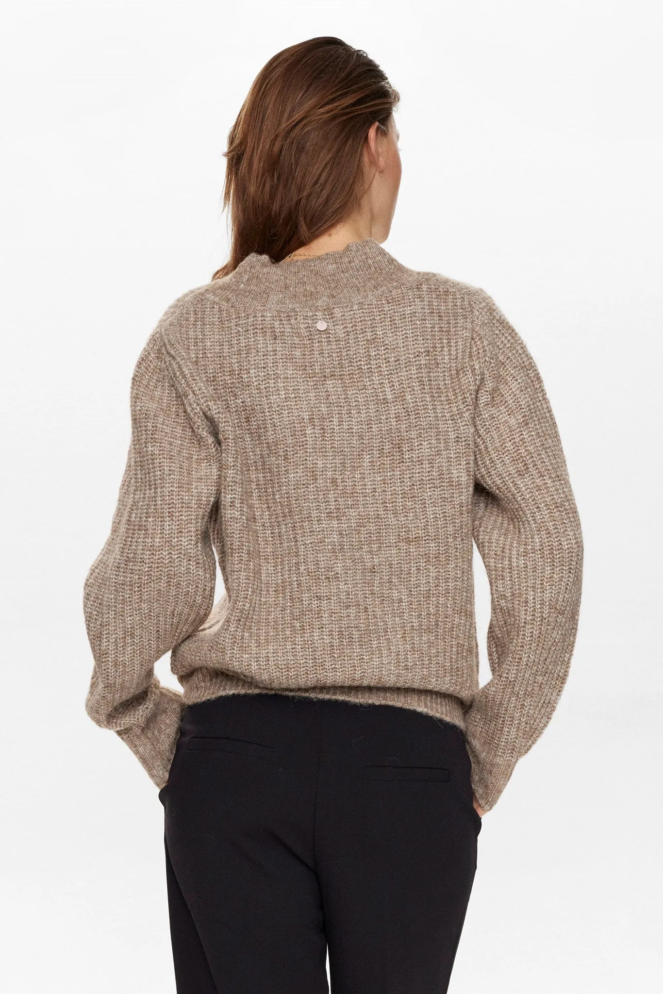NUZINDI V-NECK PULLOVER - Fossil Melange