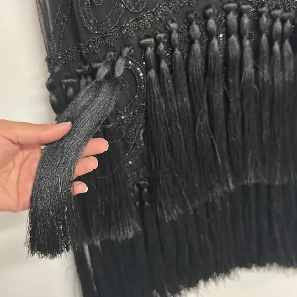 NWT Missguided Peace   Love Embellished Fringed Midi Skirt