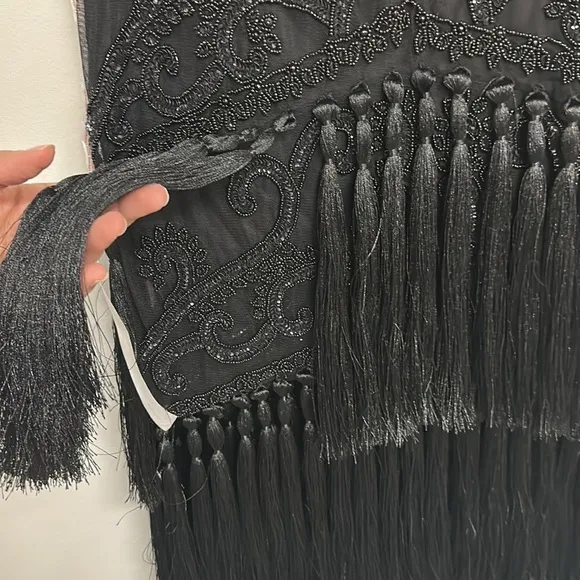 NWT Missguided Peace   Love Embellished Fringed Midi Skirt