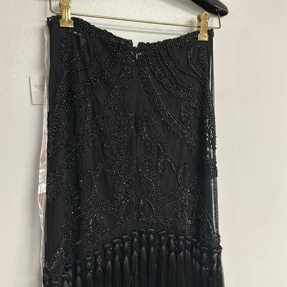 NWT Missguided Peace   Love Embellished Fringed Midi Skirt