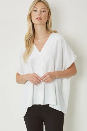 Off White V Neck Placket Dolman