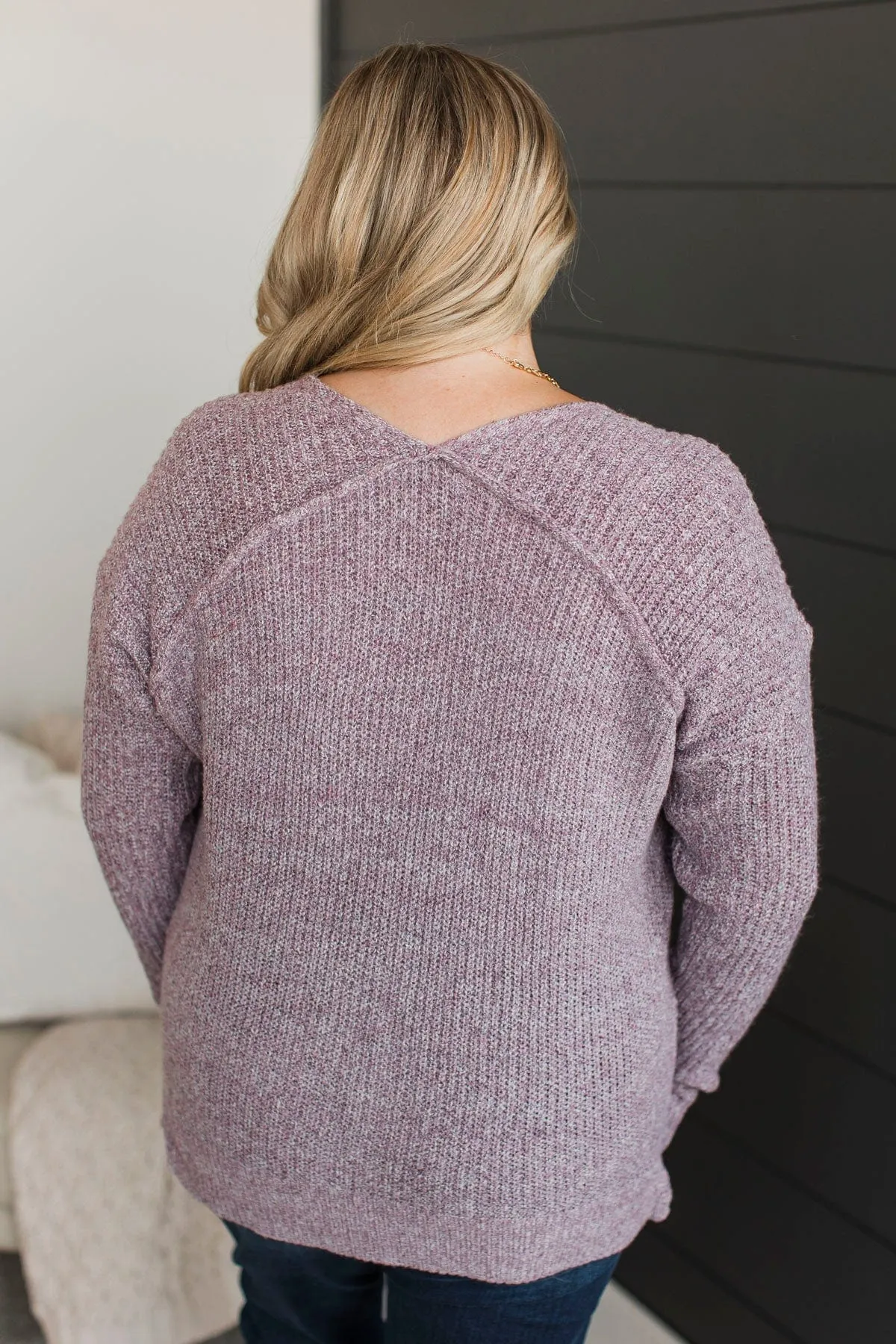 Once We Met V-Neck Sweater- Light Purple