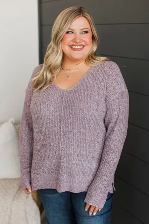 Once We Met V-Neck Sweater- Light Purple
