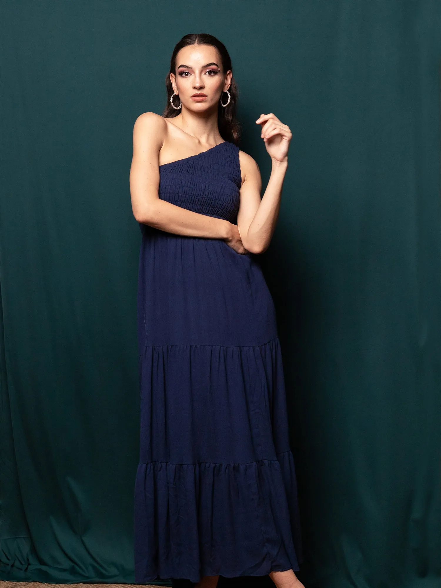 One Shoulder Tiered Maxi Dress