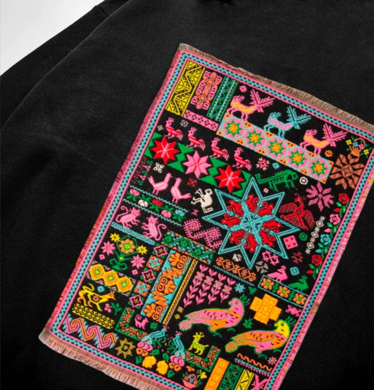 Owl & Bird Garden Midi Black Oversized Sweatshirt