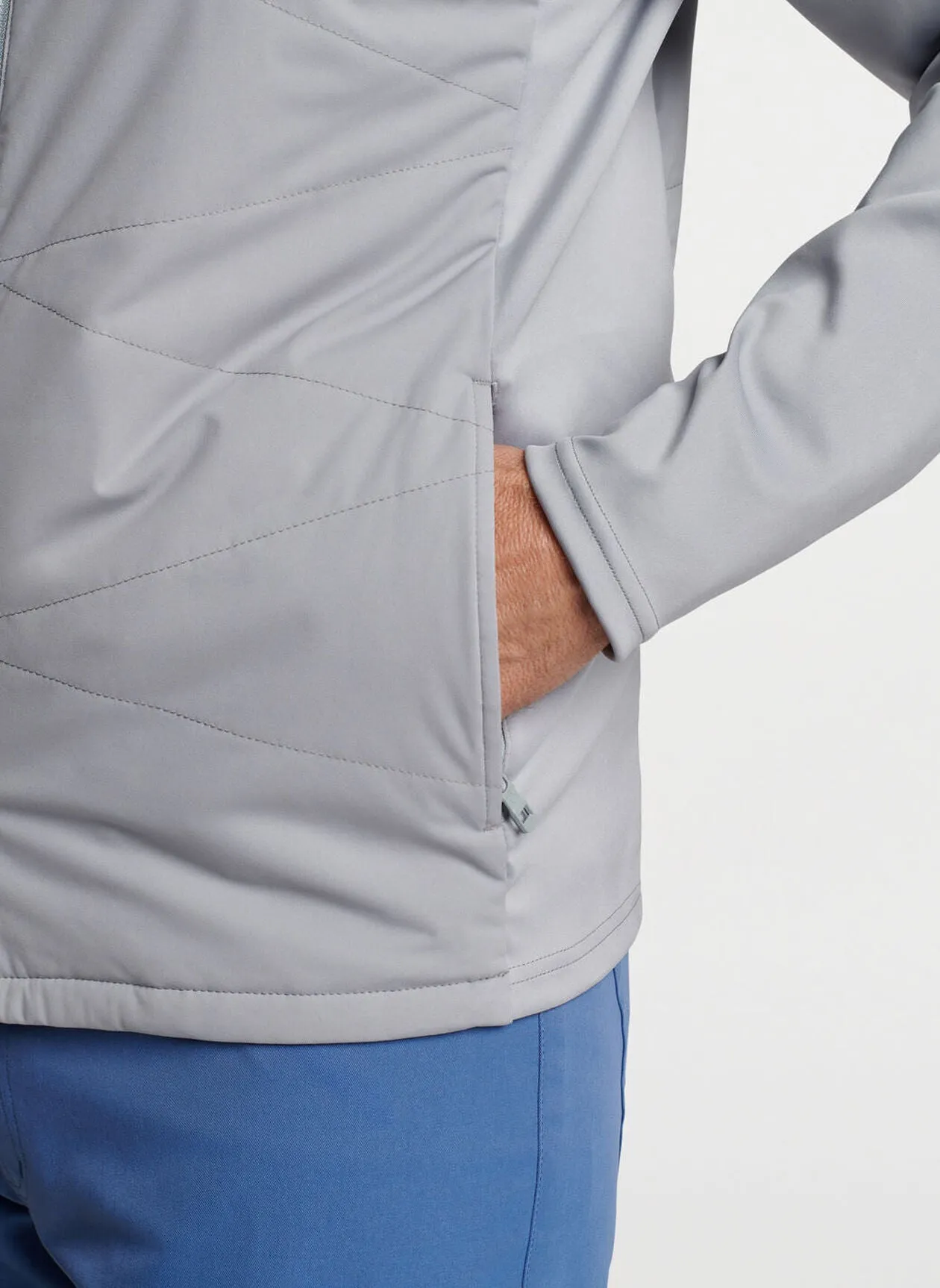 Peter Millar Mens Classic Fit Merge Hybrid Jacket - GALE GREY