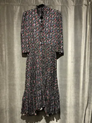Petersyn Long Sleeve Floral Print Midi Dress Shoulder Pad
