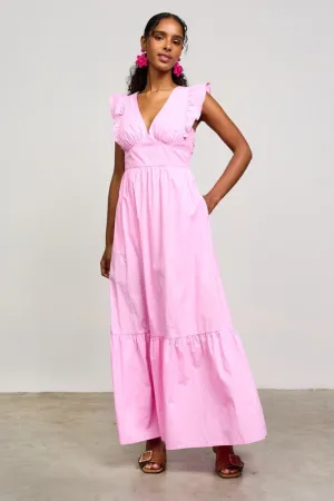 Poplin Tie Back Maxi Dress