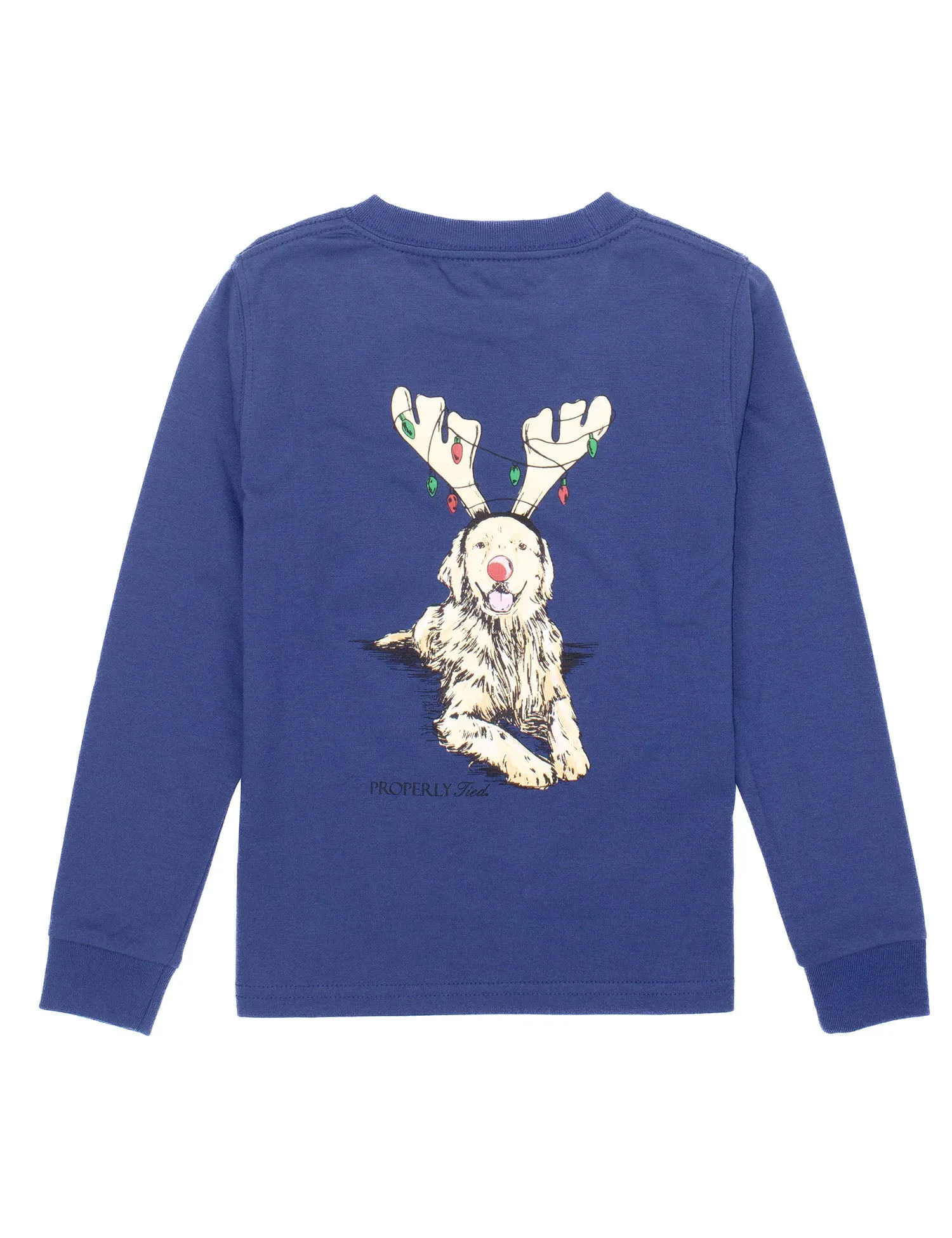 Properly Tied Boys Golden Holiday Tee - River Blue