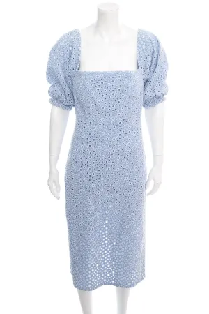 Prose & Poetry Blue Circle Embroidered Midi Dress SZ L