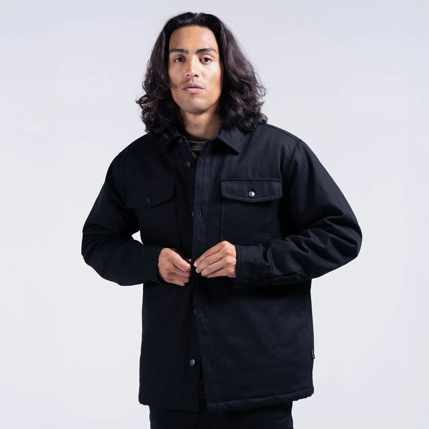 Quilted Lined Twill Shirt Jacket - Mens