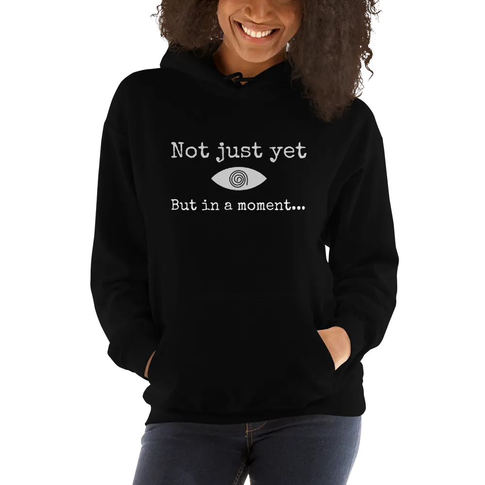 "Not just yet but in a moment..." Funny Hypnosis Hooded Sweatshirt