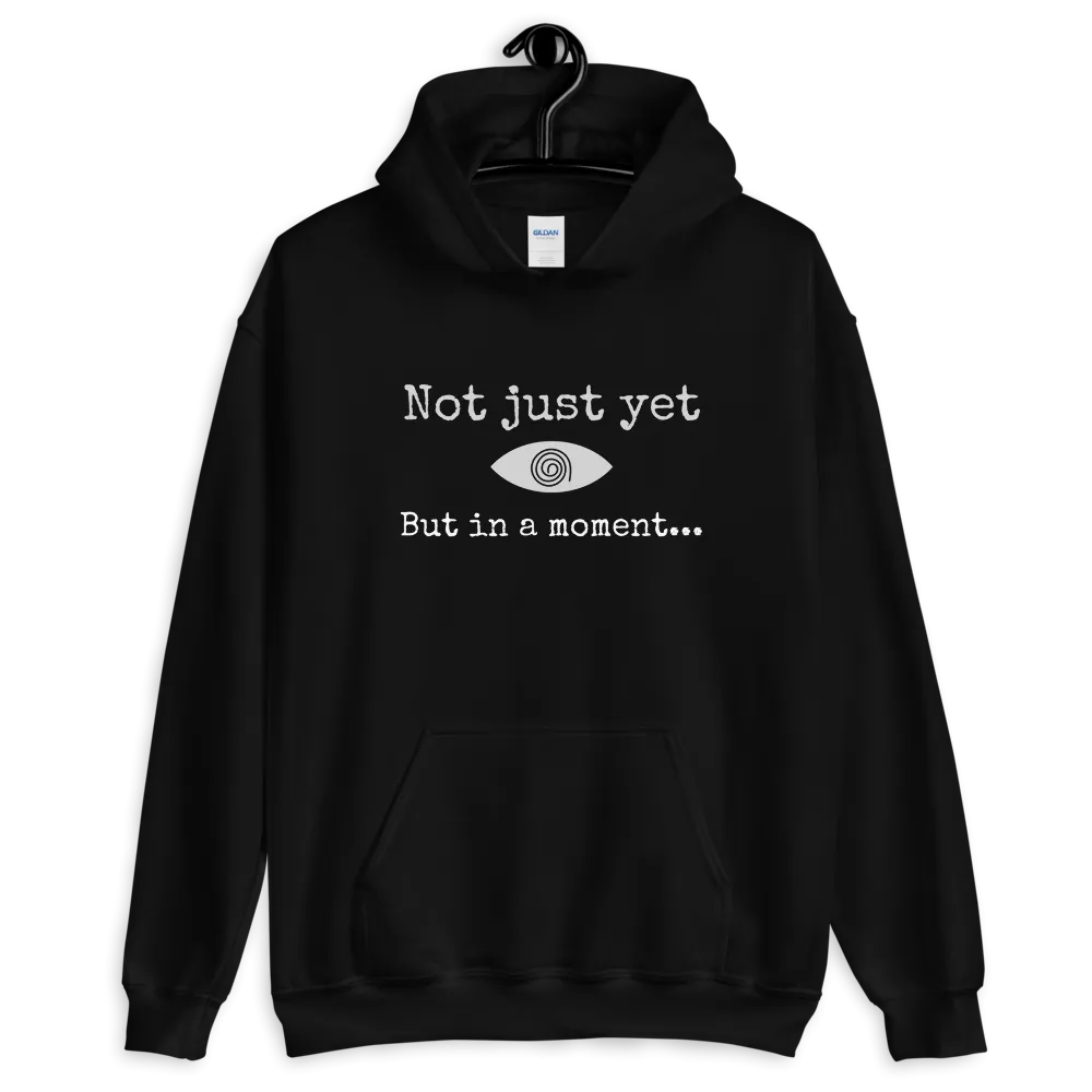 "Not just yet but in a moment..." Funny Hypnosis Hooded Sweatshirt