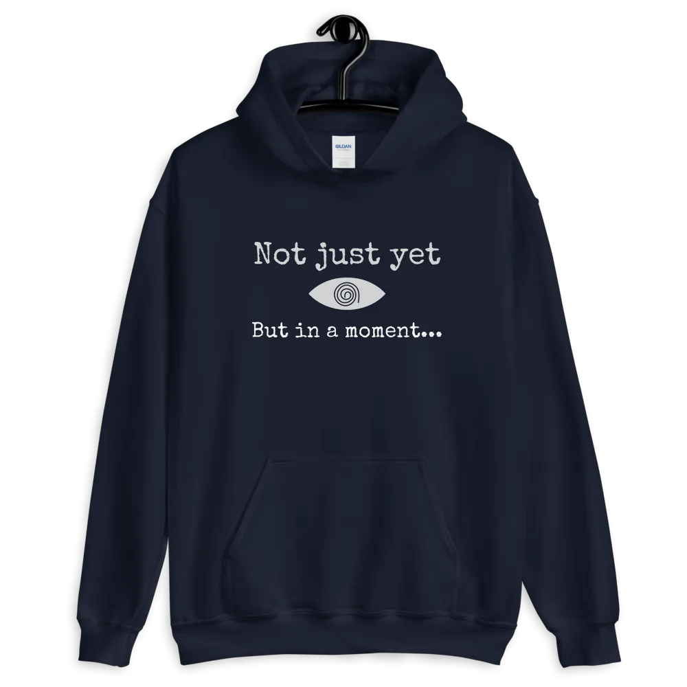 "Not just yet but in a moment..." Funny Hypnosis Hooded Sweatshirt