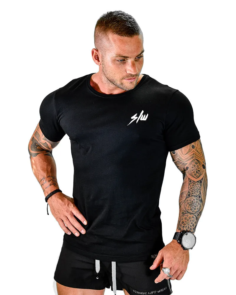 "Strong" S/S Men's Athletic Fit Tee - Black or White