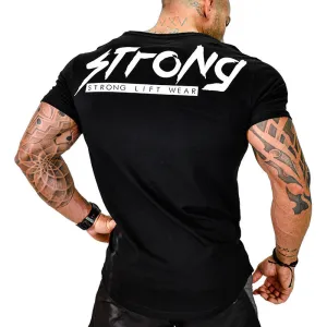 "Strong" S/S Men's Athletic Fit Tee - Black or White