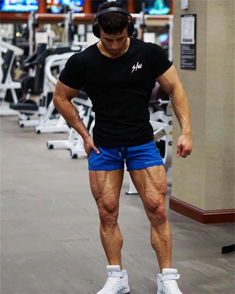 "Strong" S/S Men's Athletic Fit Tee - Black or White