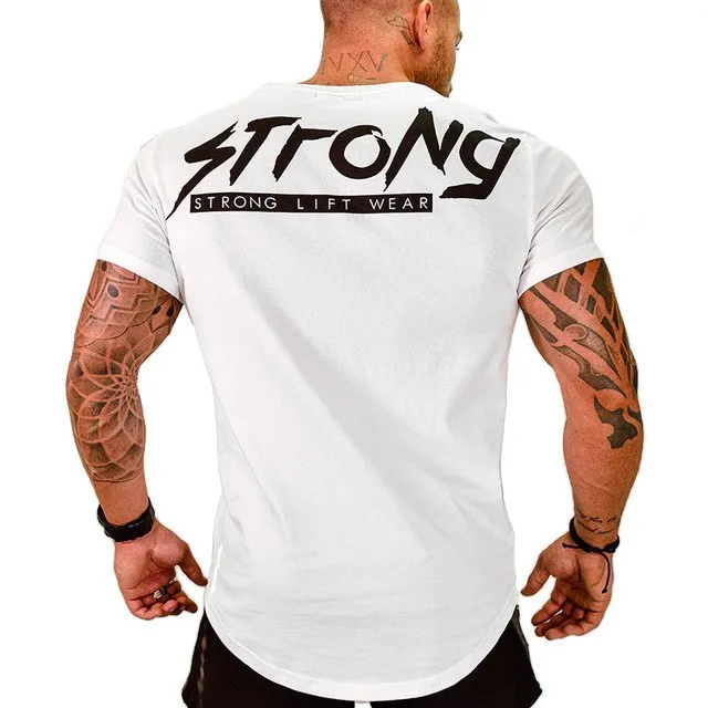 "Strong" S/S Men's Athletic Fit Tee - Black or White