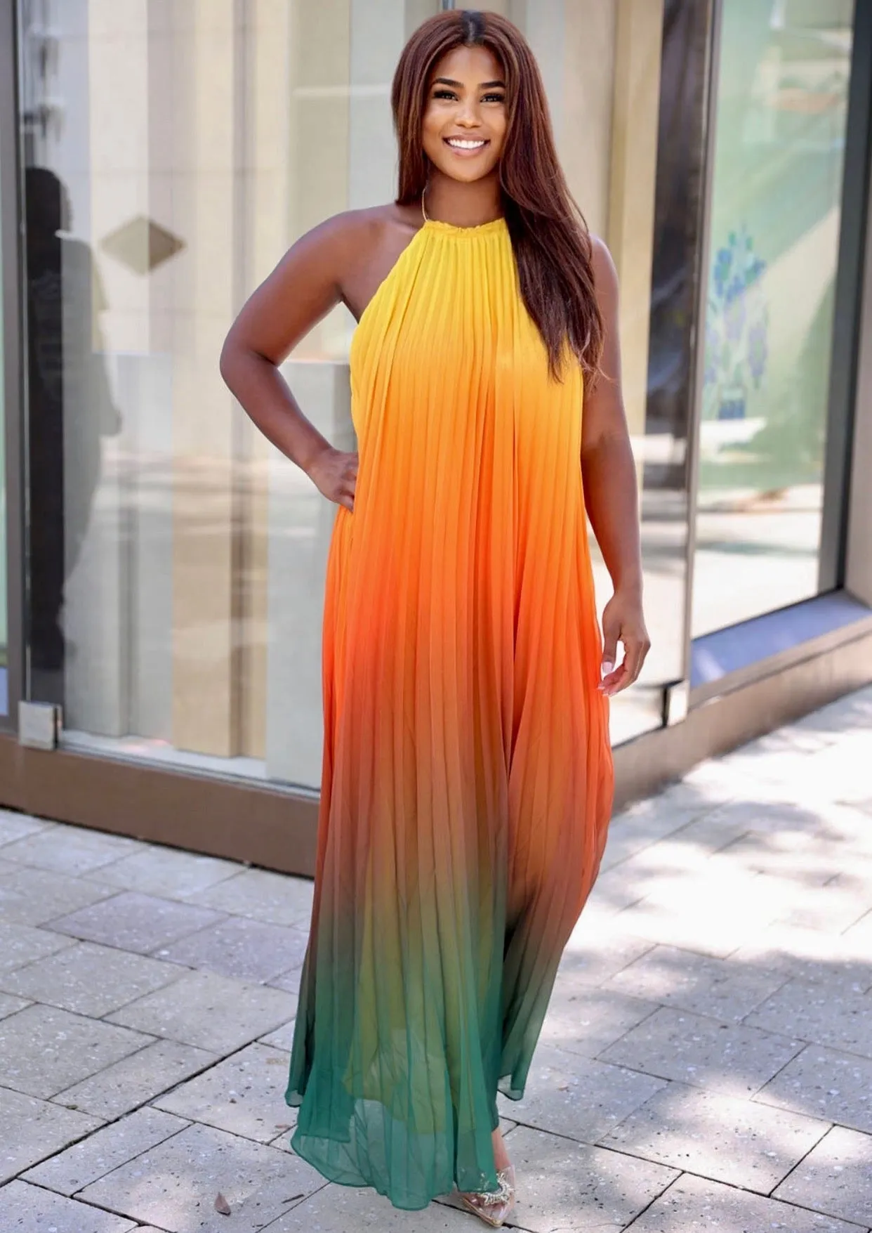 "WENDY" STRAPLESS HALTER MAXI DRESS
