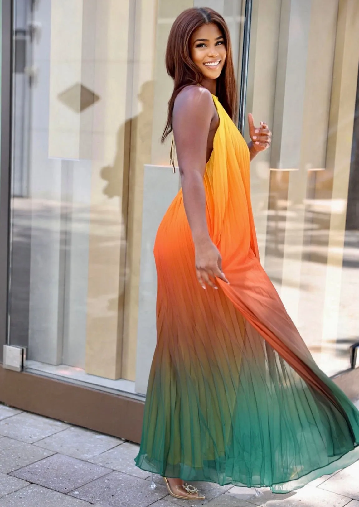 "WENDY" STRAPLESS HALTER MAXI DRESS