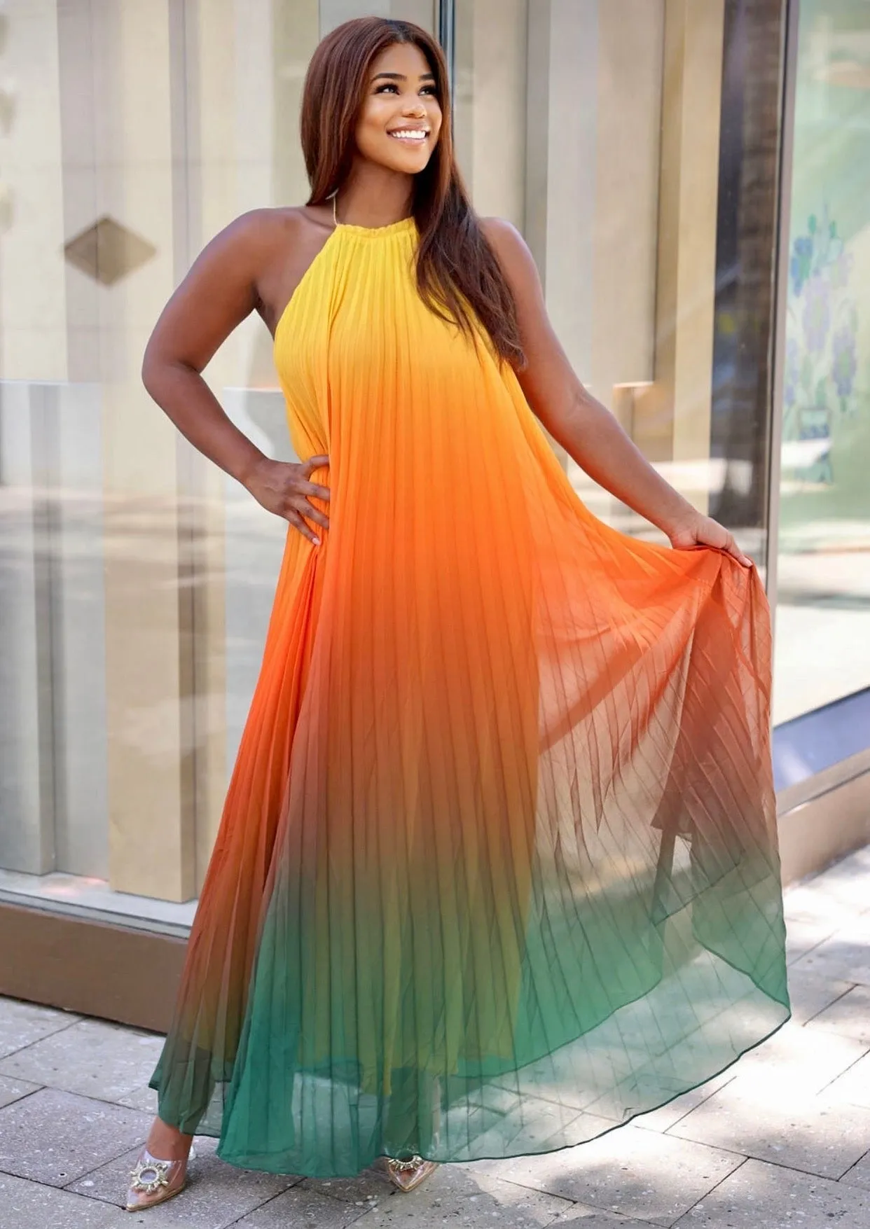 "WENDY" STRAPLESS HALTER MAXI DRESS