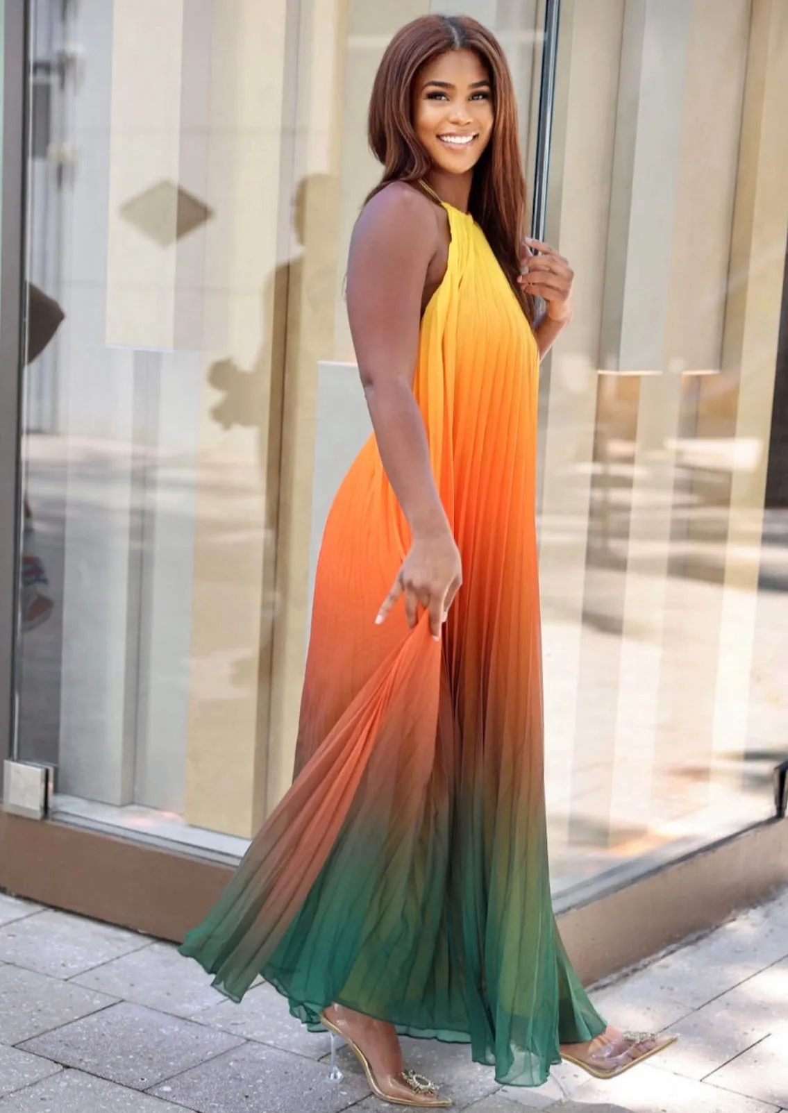 "WENDY" STRAPLESS HALTER MAXI DRESS