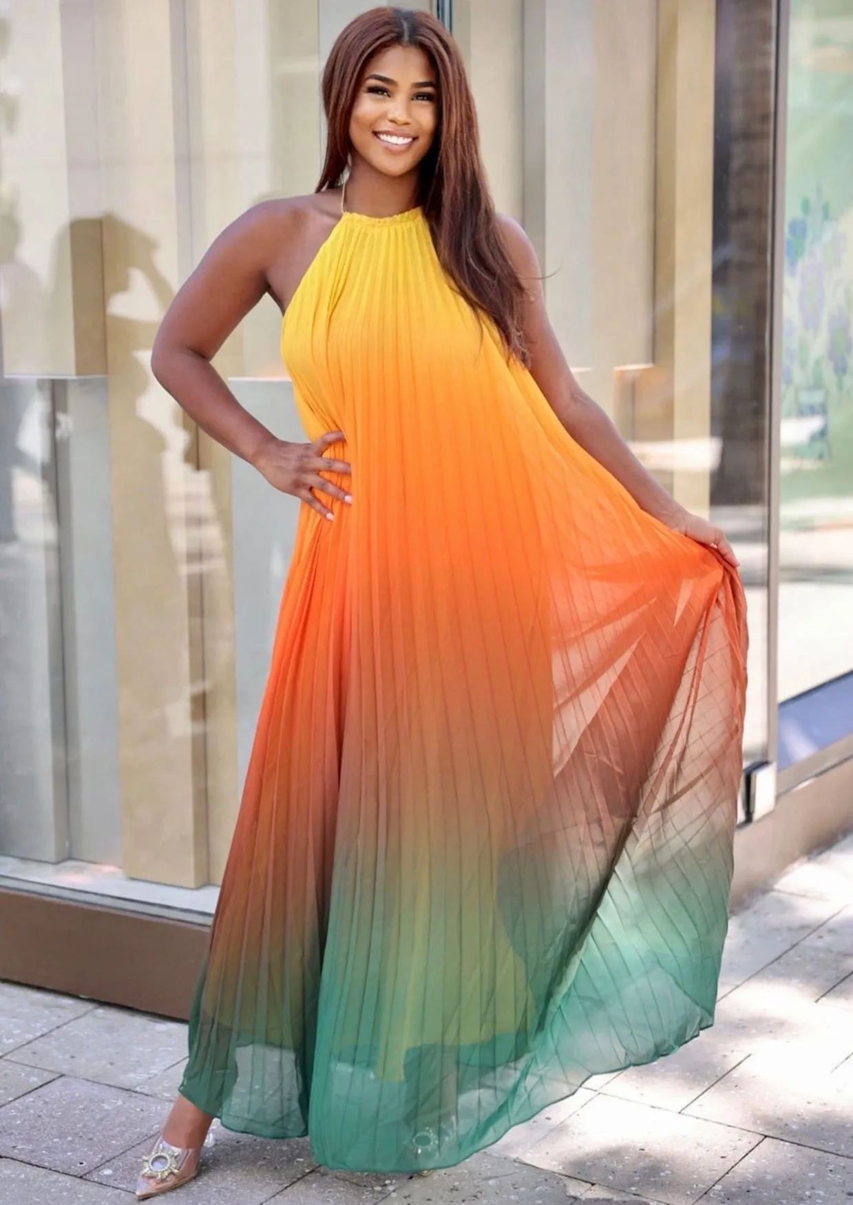 "WENDY" STRAPLESS HALTER MAXI DRESS