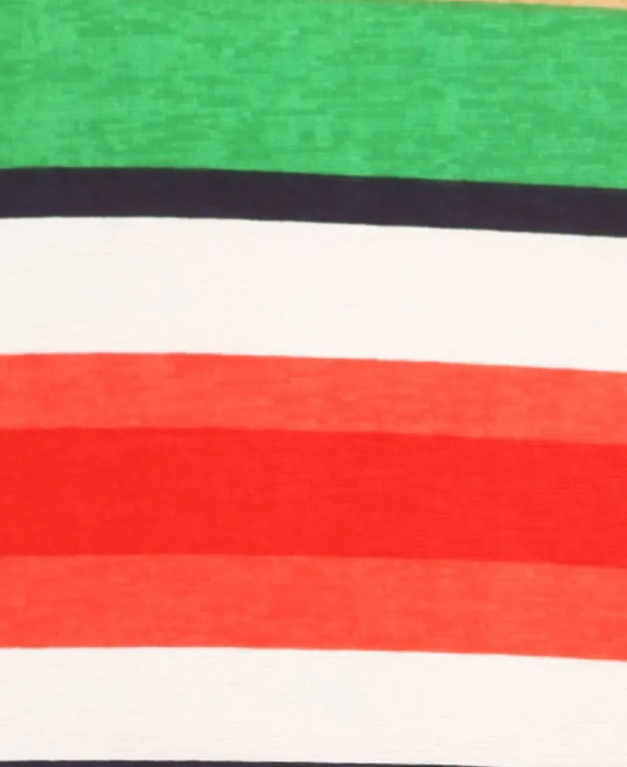 Racerback Maxi Dress Striped Red Green