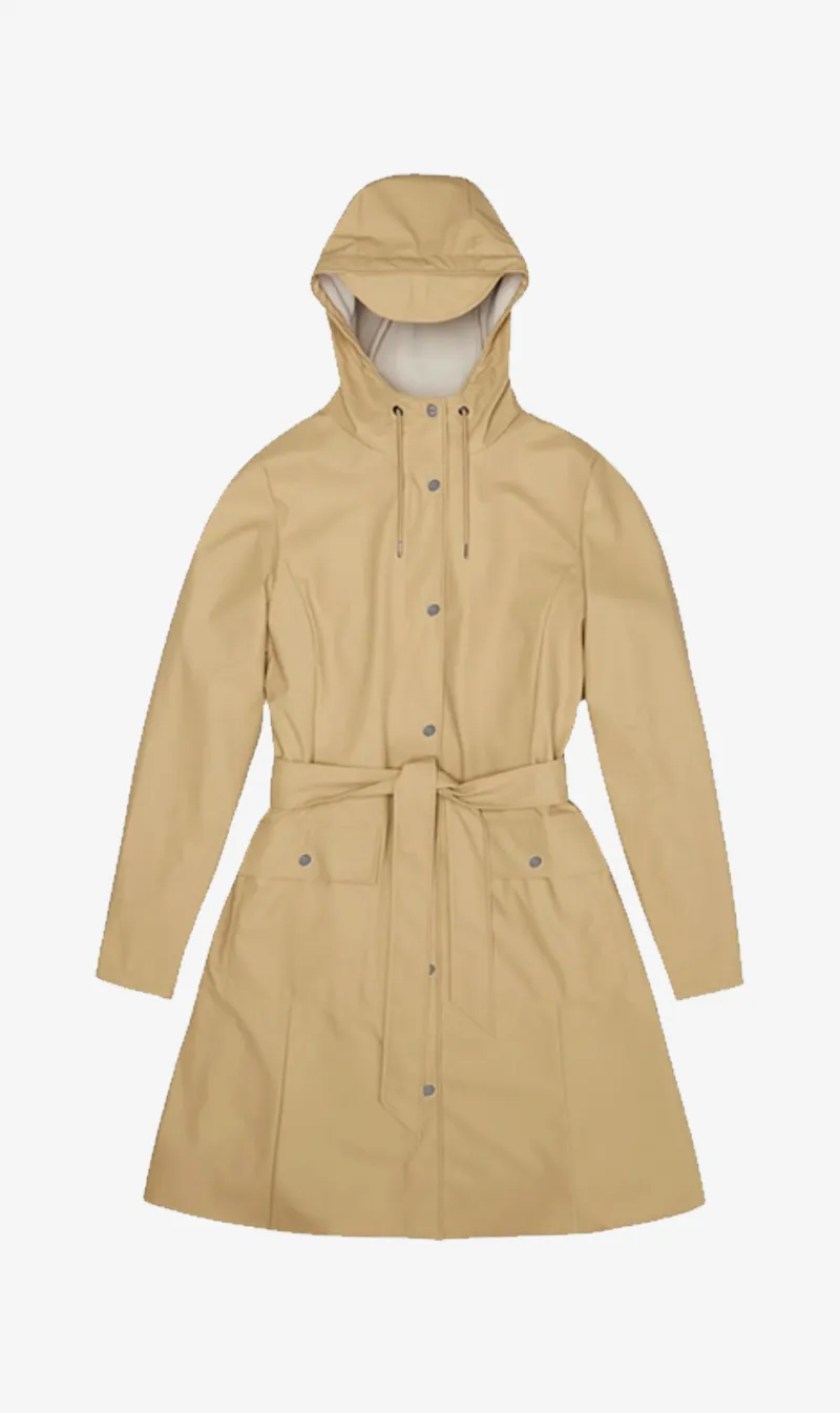 Rains | Curve Long Jacket - Sand