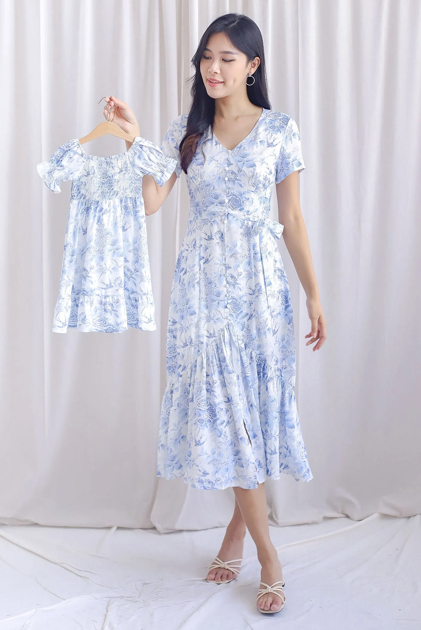 *Restocked* TDC Geovana Slit Mermaid Maxi Dress In Blue Porcelain