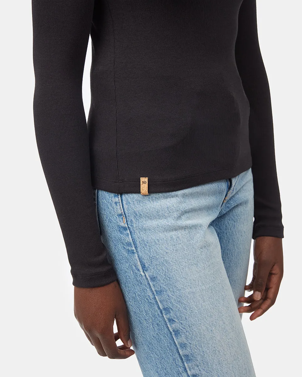 Rib Mock Neck Longsleeve