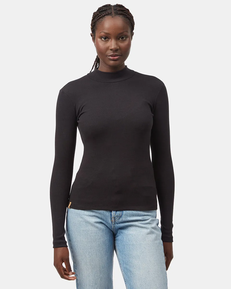 Rib Mock Neck Longsleeve