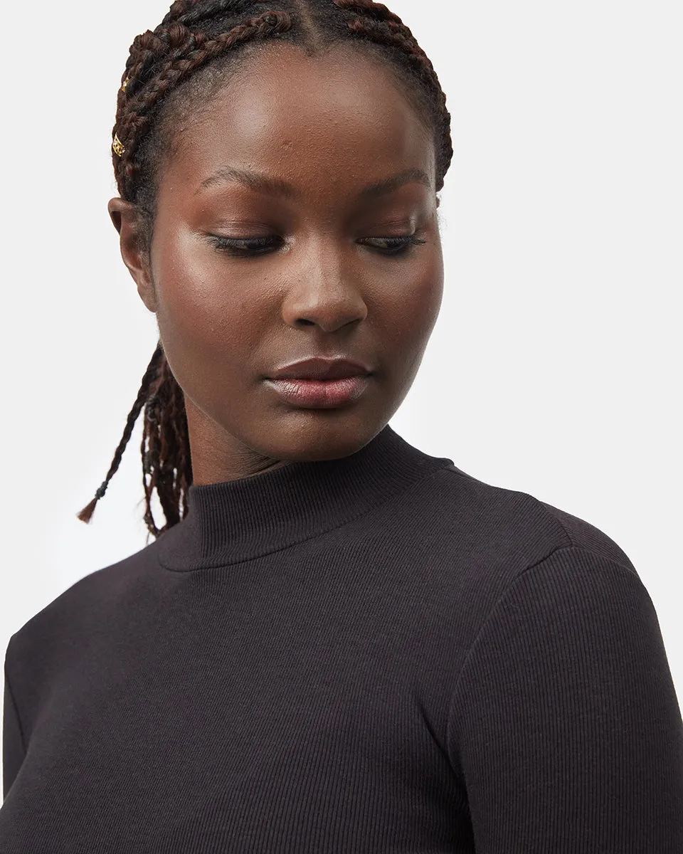 Rib Mock Neck Longsleeve