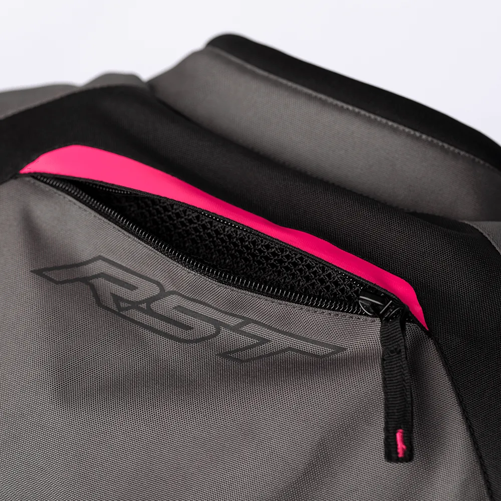 RST AVA CE LADIES TEXTILE JACKET [BLACK/NEON PINK]
