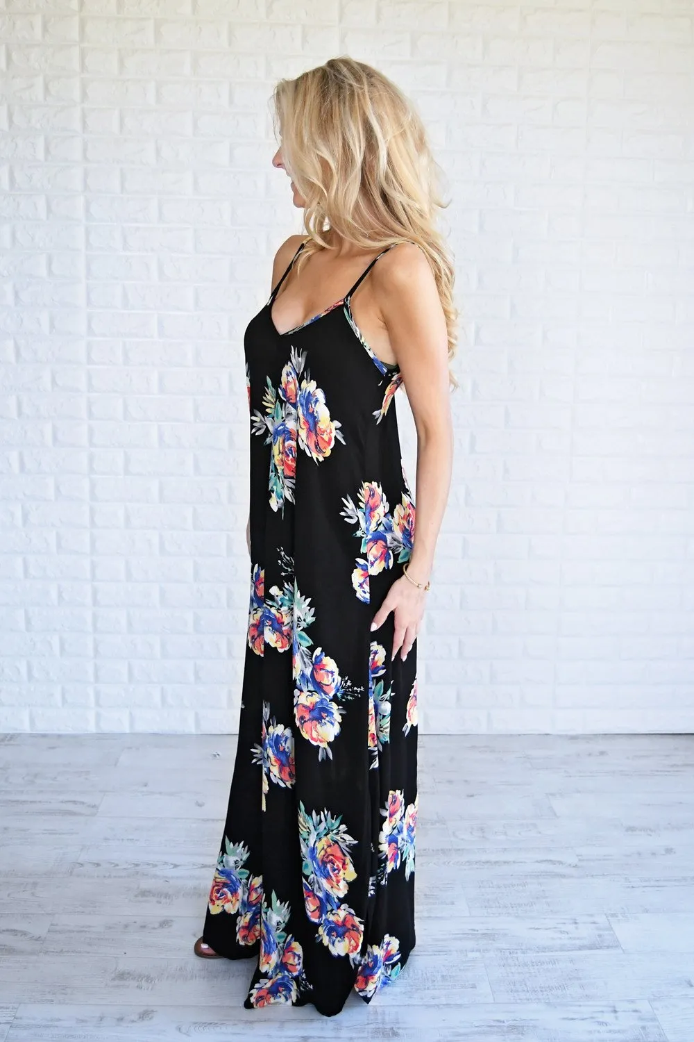 Rumor Has It Black Floral Dress