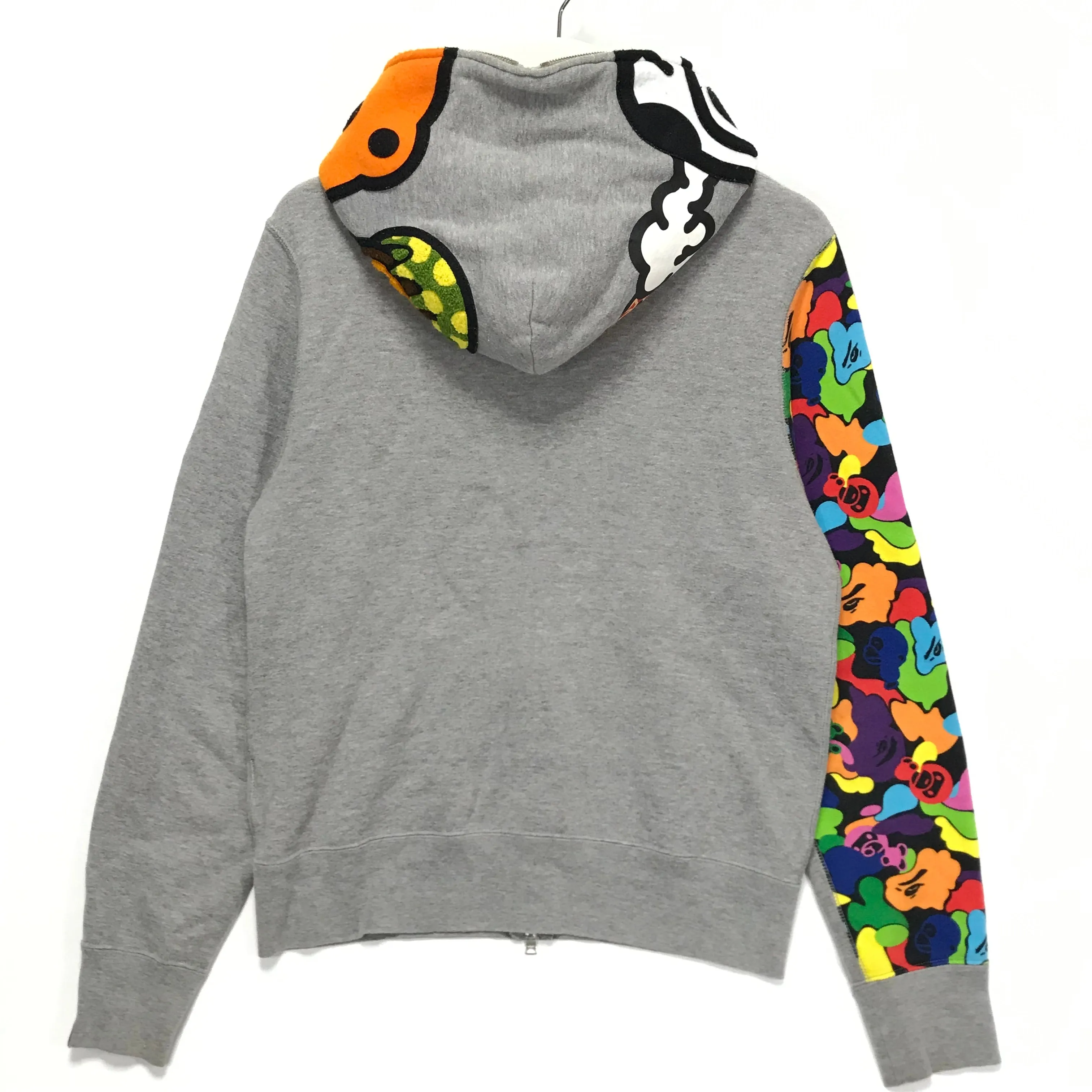 [S] A Bathing Ape Bape Jurassic Rex Full Zip Hoodie Grey