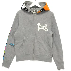 [S] A Bathing Ape Bape Jurassic Rex Full Zip Hoodie Grey