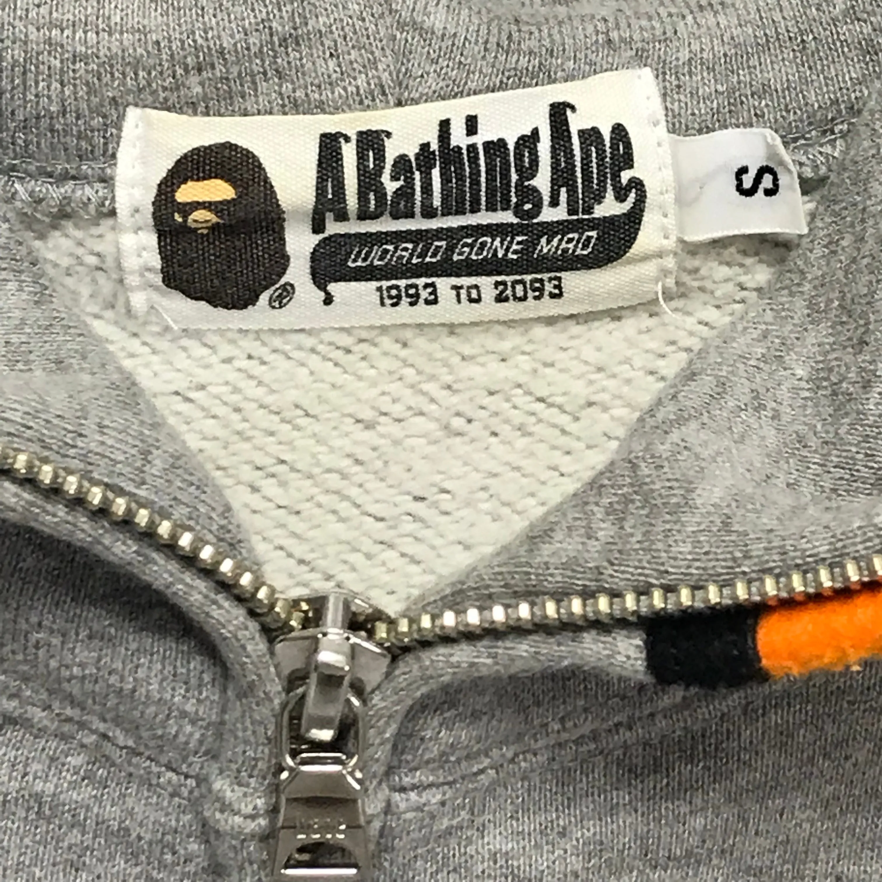 [S] A Bathing Ape Bape Jurassic Rex Full Zip Hoodie Grey