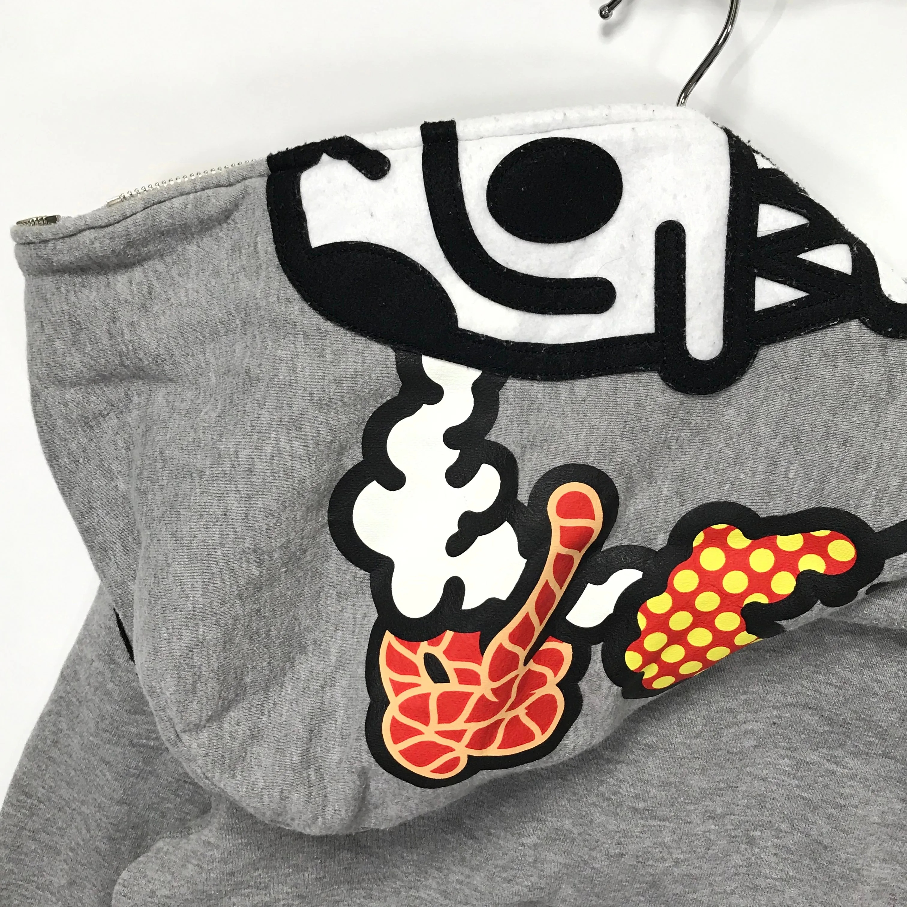 [S] A Bathing Ape Bape Jurassic Rex Full Zip Hoodie Grey