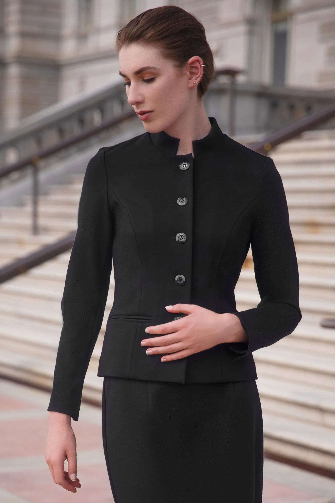 Sasha Mandarin Collar Blazer