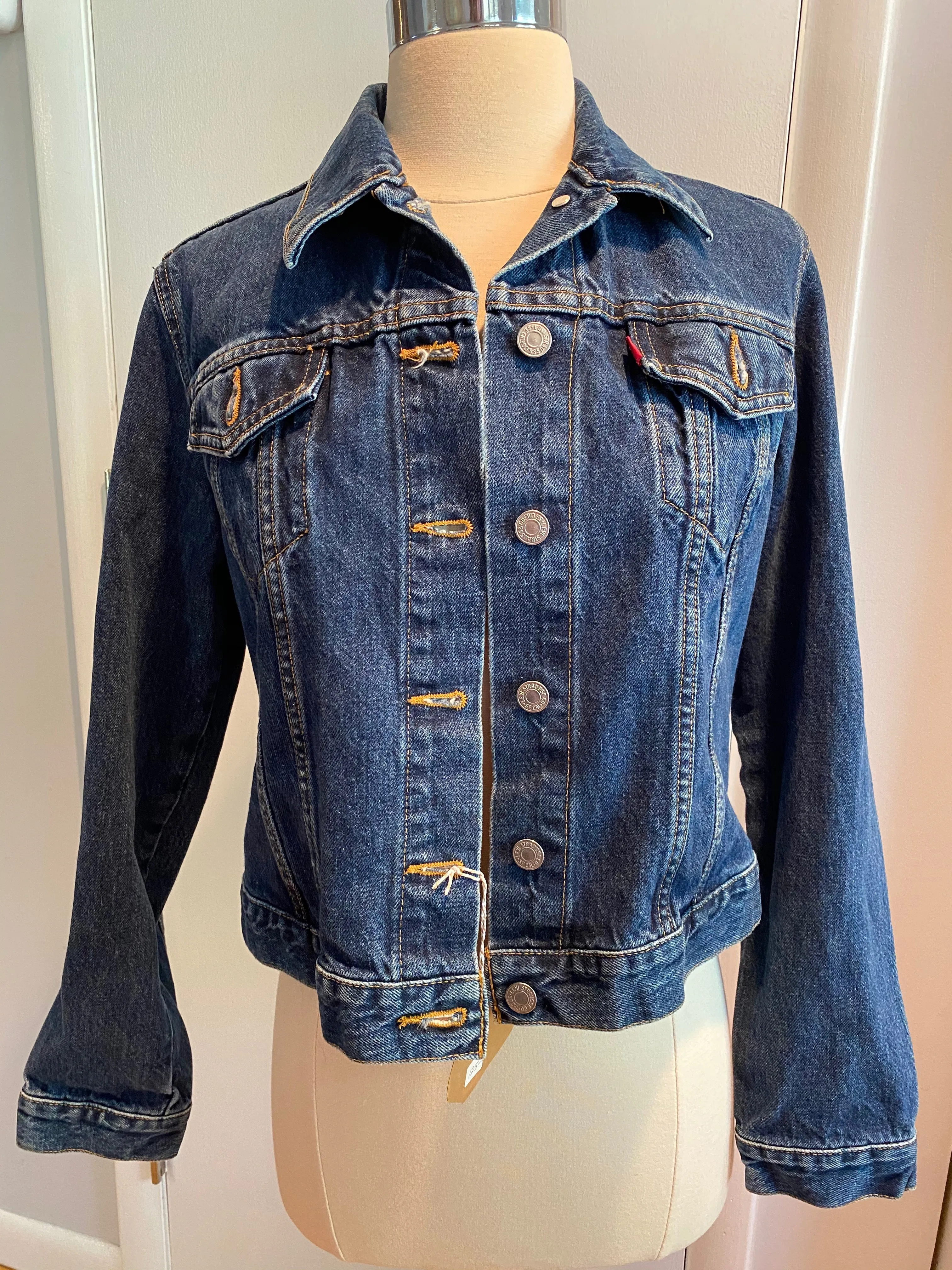 Saturn and Diamond Sequin Jean Jacket Size M