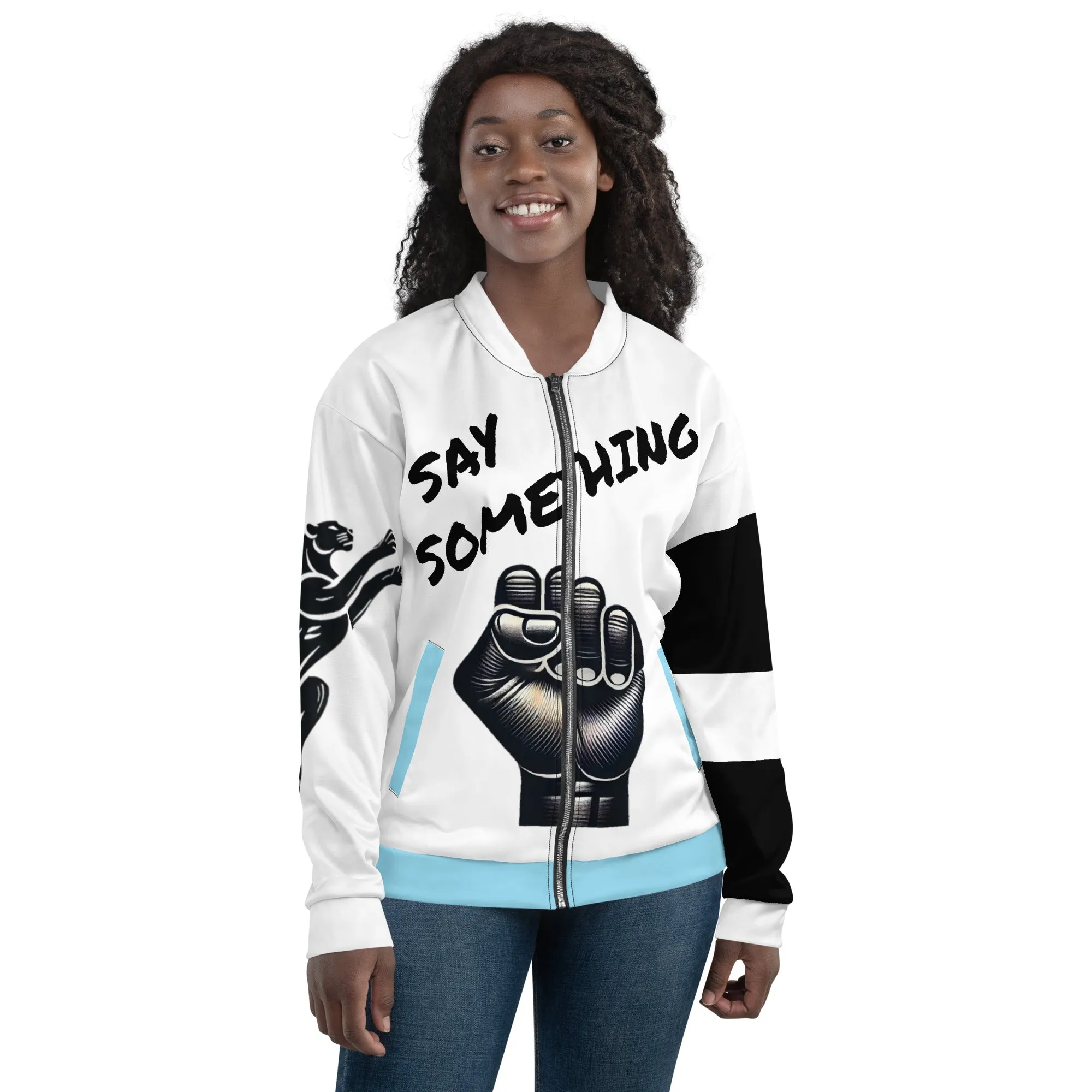 Say Something Unisex Bomber Jacket - Male
