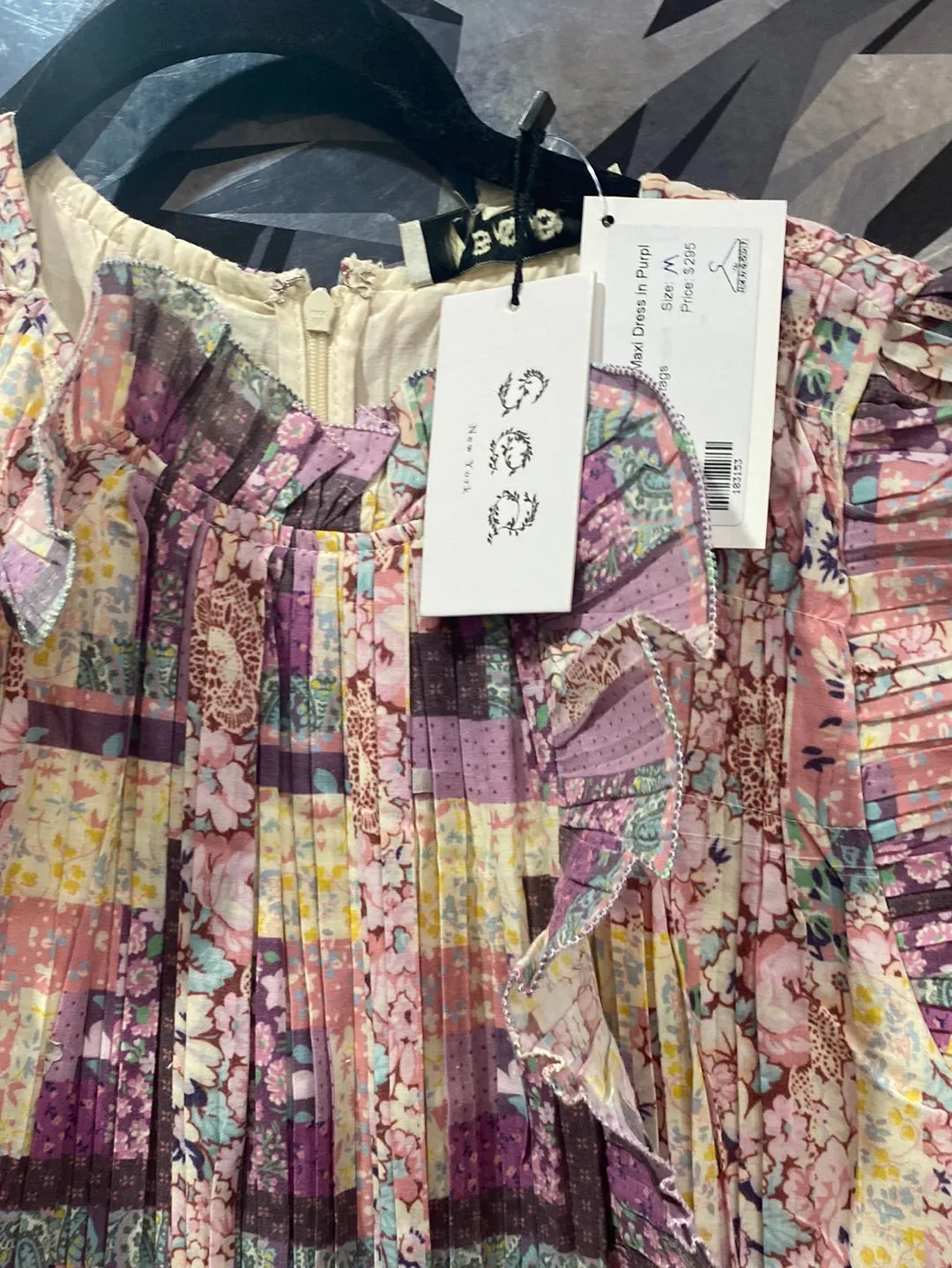 SEA New York Naya Print Box Pleat Maxi Dress in Purples